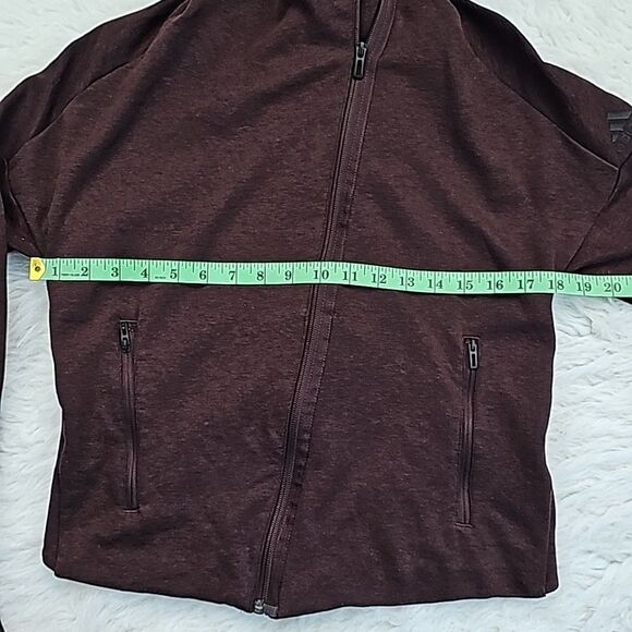Stella McCartney -911 by Adidas Heartracer Full Zip Moto Style Jacket Burgundy S - Picture 8 of 13